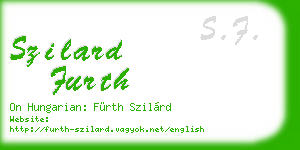 szilard furth business card